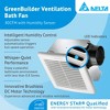 Delta Breeze GreenBuilder Exhaust Ventilation Bath Fan 80 CFM Energy Efficient Quiet Operation Motor with Humidity Sensory and LED Light, White - 2 of 4