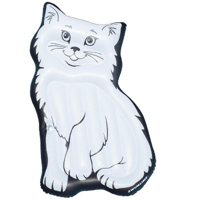 Swimline 79” Inflatable Swimming Pool 1-Person Lounging Perfect Kitty Mattress - Black/White