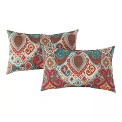 Set of 2 Rectangular Outdoor Throw Pillows - Kensington Garden