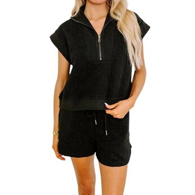 Women's Textured Half Zip Pullover Top - entro
