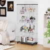 VYNXARIA 4-Tier Double Door Glass Display Cabinet with Locks£¬Floor Standing Storage with 6 Acrylic Shelves for Living Room, Bedroom & Office£¬Black - 2 of 4