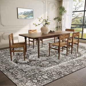 Area Rug Washable Vintage Large Rugs Retro Area Rug Oriental Accent Rug Thin Soft Living Room Rugs Non Slip Non-Shedding Rug Floor Carpet - 1 of 4