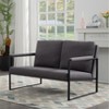 Vynxaria Blue/Dark Gray/ Yellow Accent Chair for One + Double, Metal Armrests & Foam Padding, Ideal for Living, Bedroom, Study Areas - 4 of 4