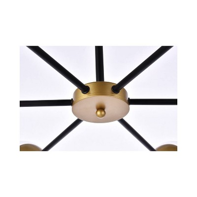 Modern Black and Brass Glass Globe Pendant Light