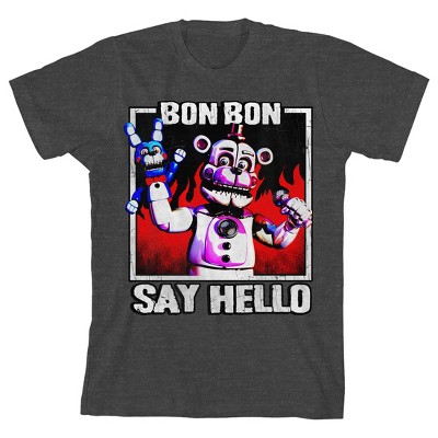 Five Nights at Freddy's Sister Location Say Hello Boy's Charcoal Heather T-shirt