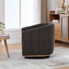 Kumasinova Upholstered Barrel Chair, 360° Swivel Chair, Chenille Accent Chair with Round Metal Base, Tufted Pumpkin-Shape Club Armchair - 2 of 4