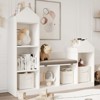 Kids Bookshelf with Reading Nook, 47.75" Wide 6-Cubby Toy Storage Organizer, Wooden Storage Bench with Cushion, Bookcase Playhouse Cabinet - 3 of 4