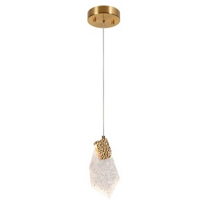LNC Marvinbell Luxury and Glam Teardrop Integrated LED Crystal Kitchen Island  Lights, Gold ,4.3in/14.5in/37.4in - 1 of 4