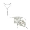 Adornia Tarnish Resistant Rhodium Plated Mixed Chain Leaf Y Necklace - 3 of 3