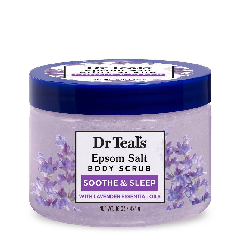 Dr Teal&#39;s Exfoliate &#38; Renew Lavender Epsom Salt Body Scrub - 16oz, 1 of 16