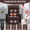 Electric Power Lift Recliner Armchair with Heat and Massage, Dual Motor Chenille Reclining Chairs with Infinite Position, Remote Control - Koiai - 2 of 4