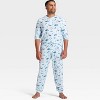 Men's "Tis the Ski-son!" Cozy Knit Holiday Matching Family Pajama Pants - Wondershop™ Blue - 3 of 4