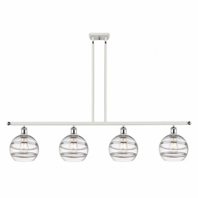 Rochester - 4 Light Stem Hung Island In Industrial Style-10.38 Inches Tall and 48 Inches Wide