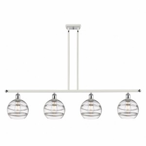 Rochester - 4 Light Stem Hung Island In Industrial Style-10.38 Inches Tall and 48 Inches Wide - 1 of 1