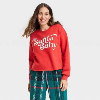 Women's Santa Baby Graphic Sweatshirt - Red