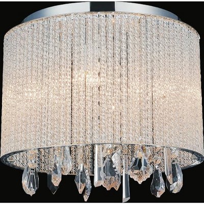 CWI Lighting Benson 4 Light Drum Shade Flush Mount With Chrome Finish