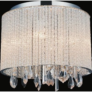 CWI Lighting Benson 4 Light Drum Shade Flush Mount With Chrome Finish - 1 of 2