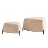 Grungis 2-Piece Faux Fur Storage Benches,Upholstered Storage Ottoman with Metal Legs and Reversible Lid,Ottoman Bench for Living Room,Bedroom - 4 of 4