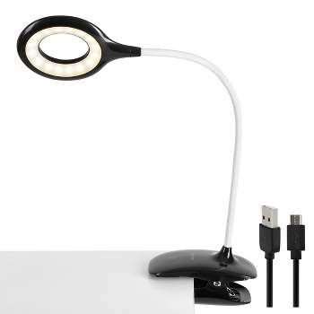 Prevention by OttLite LED Flexible and Adjustable Magnifier Desk Lamp - 4 Brightness Levels, Black