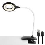 Insten LED Desk Lamp, Bright Table Lamp, Clip-On, Rechargeable, Flex Neck, Touch Control, 3 Brightness Levels, 240 Lumens, Black