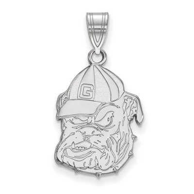 Black Bow Jewelry 14k White Gold Georgia Bulldogs NCAA Large Pendant