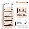 NicBex 5-Tier Bookshelf,Tall Metal Frame Storage Shelf with Waterproof Panels,Anti-Tip Kit,Storage Rack for Living Room & Office,Space-Saving - 2 of 4