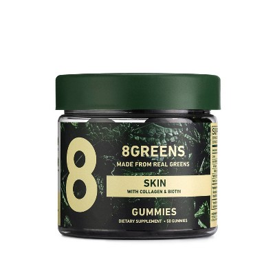 8Greens Skin Gummies with Collagen &#38; Biotin Dietary Supplement - 50ct