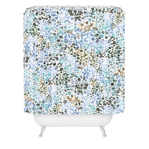 Blue Speckled Painting Watercolor Stains Shower Curtain Blue - Deny Designs - 1 of 4