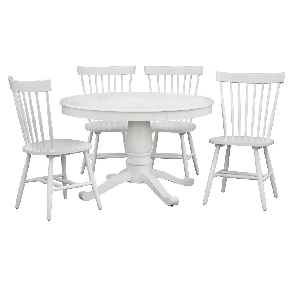 Photos - Dining Table 5pc Kale Pedestal Dining Set - White - Buylateral