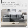 SKRAN L Shaped Cloud Chenille Modular Sectional Sofa with Double Cushions with Movable Ottoman,Indoor Furniture for Living Room - 2 of 4