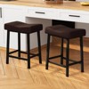 2/4 Bar Stool Set, 24 Inch PU Leather Bar Stool with Heavy Duty Metal Legs, Thick Saddle Seat, Kitchen Island Breakfast Stool - 4 of 4