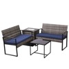Vynxaria 4-Piece Outdoor PE Wicker Furniture Set with Cushions & Ice Bucket - 4 of 4