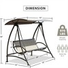 PAGED Outdoor Swing Chair with Adjustable Canopy and Durable Steel Frame,Porch Swing for Patio,Porch,Dark Brown - 3 of 4