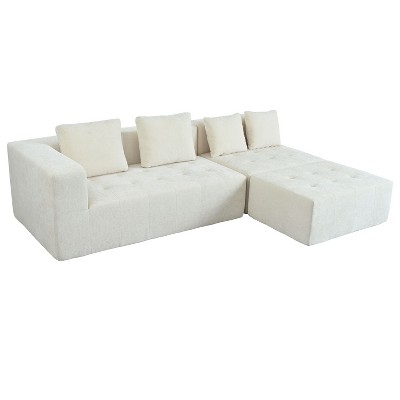 NicBex Modern 110" Sectional Sofa Modular L Shape Sofa Couch with 4 Cushions for Living Room Apartment