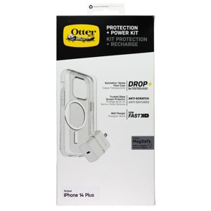 OtterBox Protection + Power Kit Case & Charger for iPhone 14 Plus - Clear/White - 1 of 1