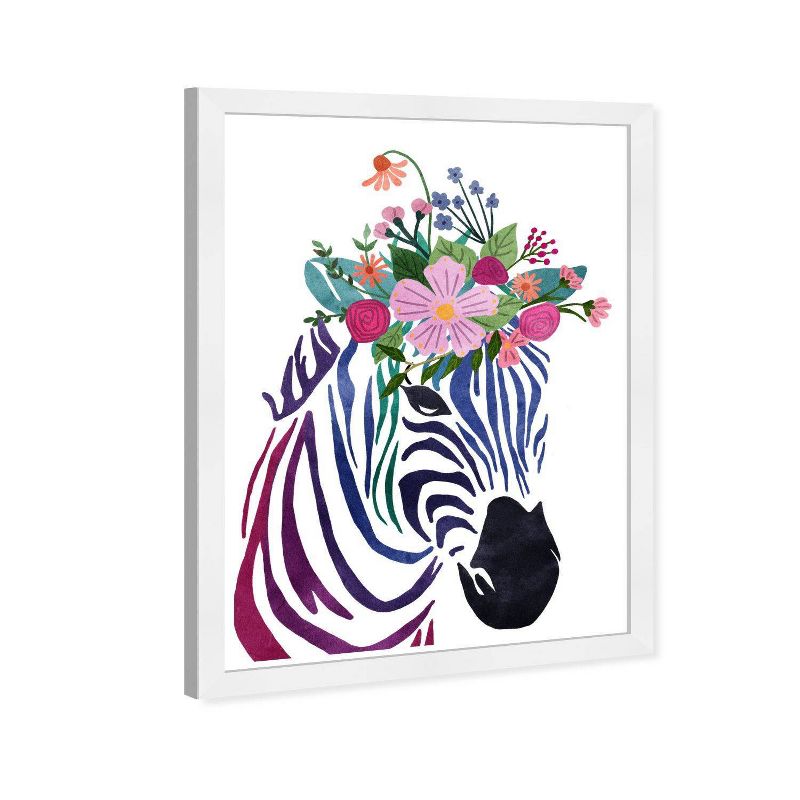 15&#34; x 21&#34; Floral Zebra Animals Framed Wall Art Print Black - Wynwood Studio, 3 of 8