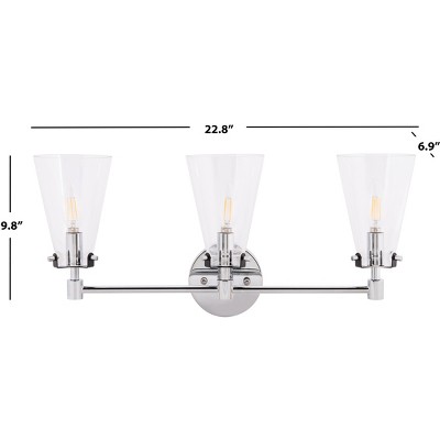 Lonsen 22" Chrome Vanity Sconce with Conic Glass Shades