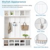 TIRAMISUBEST Modern Hall Tree with Wide Storage Seating Bench, Entryway Shoe Cabinet with 13 Compartments and 6 Hooks - 4 of 4