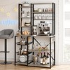 Bakers Rack with Power Outlet, 7-Tier Microwave Stand with Wire Basket, Coffee Bar with 4 s-Shaped Hooks - 4 of 4