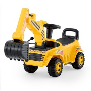 Excavator Ride-On Push Car with Realistic Sounds, Helmet & Music - 1 of 4