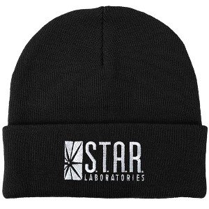 The Flash Star Labs Logo Knit Beanie for Men and Women, Black - 1 of 4