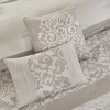 Lyngins Queen Embroidered 8-Piece Comforter Set, Transitional Bedding Set with Quilted, Printed & Pintuck Details, Hypoallergenic Quilt Bedding Set - 3 of 4
