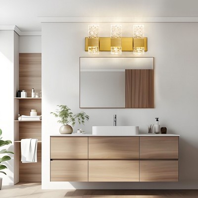 KAISITE Dimmable Crystal Vanity Light Fixture  for Bathroom