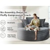 ORRD Round Cloud Couch Sofa Bed with Memory Foam, Green Sectional Sleeper for Small Space, 3 Pillows Included, No Assembly Required - 4 of 4
