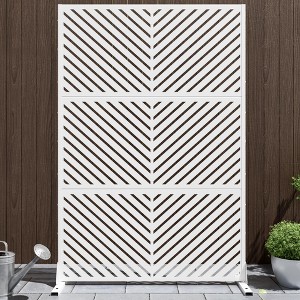 47-inches W x 72-inches H White Galvanized Sheet Screen Outdoor and lndoor Divider for Balcony Patio Garden Room Divider ( Parallel 01) - 1 of 4