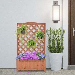 Gulches Wooden Raised Garden Bed with Trellis - 46" Planter Box for Vegetables, Herbs & Flowers - 1 of 4