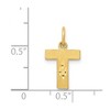 Black Bow Jewelry 14k Yellow Gold, Julia Collection, Small Satin Block Initial T Pendant - 3 of 4