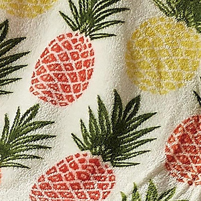 Natural Pineapple Micro Plush All Season Throw 50" x 70" Multicolor by Plazatex, 3 of 4