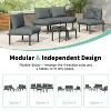 CAVINAS Outdoor Couch Sets with 2 High and Low Coffee Tables, Wicker Patio Furniture Set, Modern Patio Sofa Set for Backyard - 4 of 4
