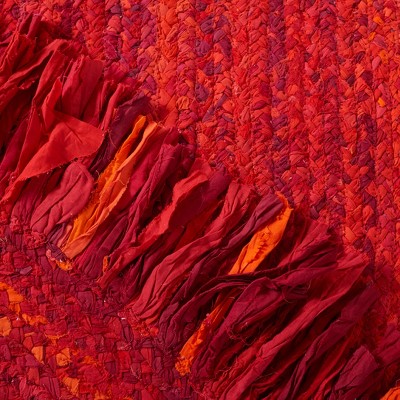 Braided BRD451 Hand Woven Area Rug - Red - 3'x5' Oval - Safavieh.